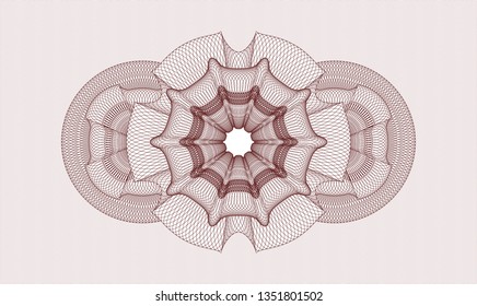 Red rosette or money style emblem