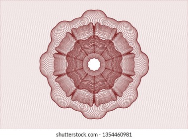 Red rosette or money style emblem