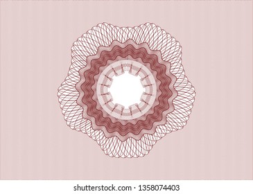 Red rosette or money style emblem