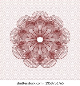 Red rosette or money style emblem