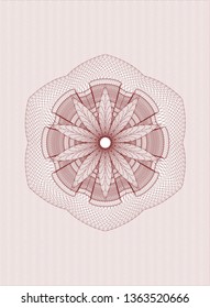 Red rosette or money style emblem
