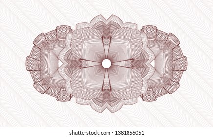 Red rosette (money style emblem). Vector Illustration. Detailed.