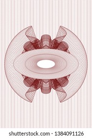 Red rosette or money style emblem. Vector Illustration. Detailed.