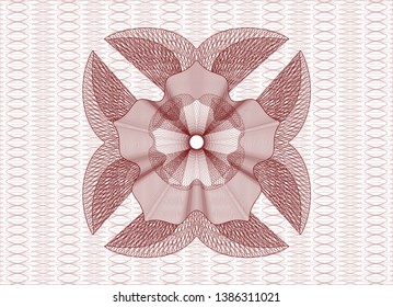 Red rosette (money style emblem). Vector Illustration. Detailed.