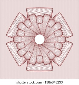 Red rosette (money style emblem). Vector Illustration. Detailed.