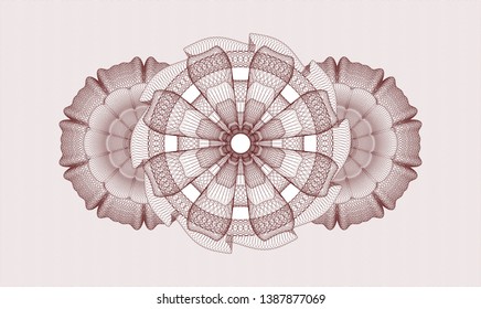 Red rosette (money style emblem). Vector Illustration. Detailed.
