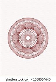 Red rosette (money style emblem). Vector Illustration. Detailed.