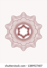 Red rosette (money style emblem). Vector Illustration. Detailed.