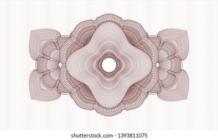 Red rosette (money style emblem). Vector Illustration. Detailed.