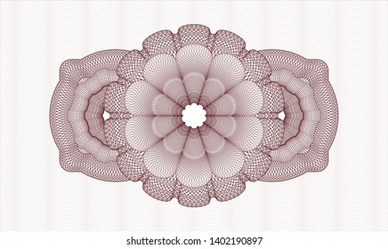 Red rosette or money style emblem. Vector Illustration. Detailed.