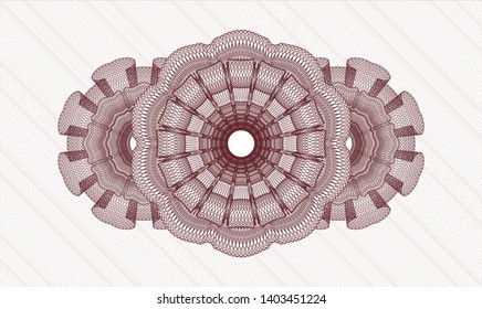 Red rosette (money style emblem). Vector Illustration. Detailed.