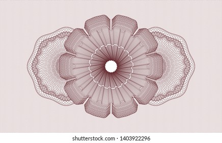 Red rosette (money style emblem). Vector Illustration. Detailed.