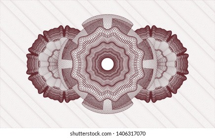 Red rosette (money style emblem). Vector Illustration. Detailed.