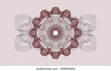 Red rosette or money style emblem. Vector Illustration. Detailed.