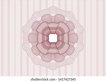 Red rosette (money style emblem). Vector Illustration. Detailed.