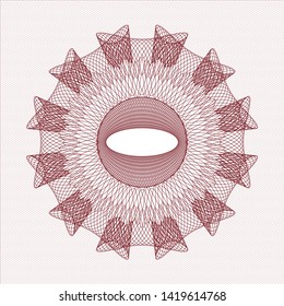 Red rosette (money style emblem). Vector Illustration. Detailed.