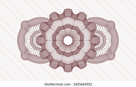 Red rosette or money style emblem. Vector Illustration. Detailed.