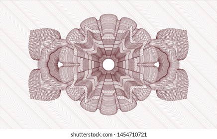 Red rosette (money style emblem). Vector Illustration. Detailed.