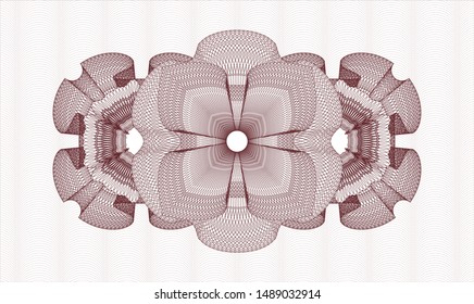 Red rosette (money style emblem). Vector Illustration. Detailed.