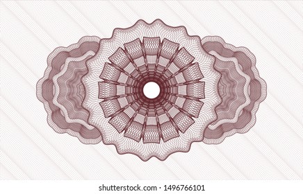 Red rosette (money style emblem). Vector Illustration. Detailed.