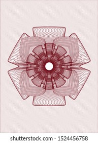 Red rosette (money style emblem). Vector Illustration. Detailed.