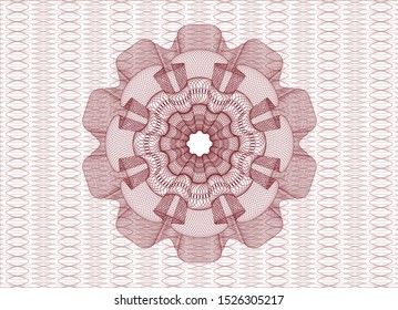 Red rosette (money style emblem). Vector Illustration. Detailed.