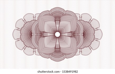 Red rosette (money style emblem). Vector Illustration. Detailed.