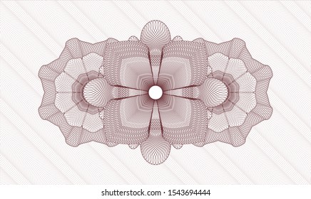 Red rosette or money style emblem. Vector Illustration. Detailed.