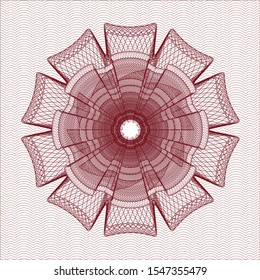 Red rosette (money style emblem). Vector Illustration. Detailed.