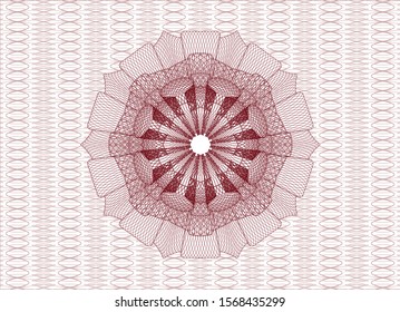 Red rosette (money style emblem). Vector Illustration. Detailed.