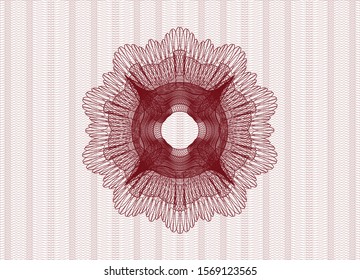 Red rosette (money style emblem). Vector Illustration. Detailed.