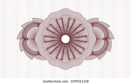 Red rosette (money style emblem). Vector Illustration. Detailed.