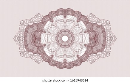 Red rosette (money style emblem). Vector Illustration. Detailed.