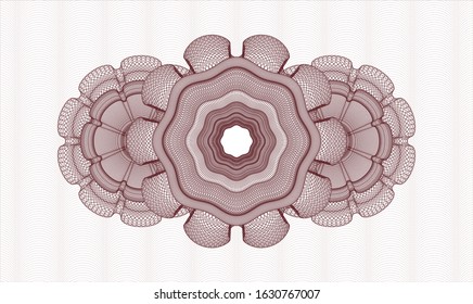 Red rosette (money style emblem). Vector Illustration. Detailed.