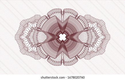 Red rosette (money style emblem). Vector Illustration. Detailed.
