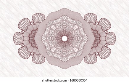 Red rosette (money style emblem). Vector Illustration. Detailed.
