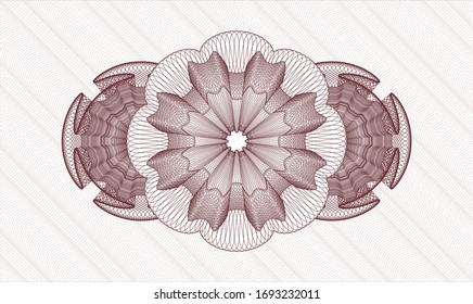 Red rosette or money style emblem. Vector Illustration. Detailed 