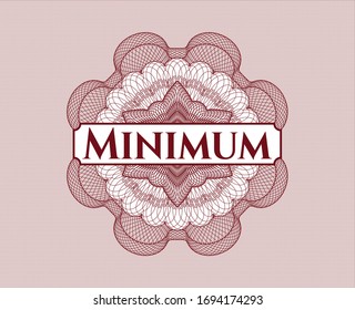 Rosette (Geldstil-Emblem) mit Text Mindestens im Inneren