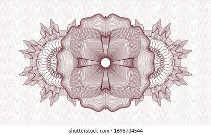 Red rosette or money style emblem. Vector Illustration. Detailed.