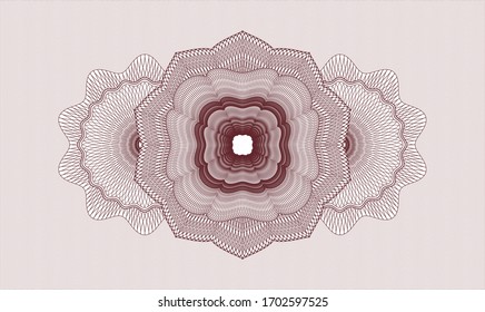 Red rosette (money style emblem). Vector Illustration. Detailed 