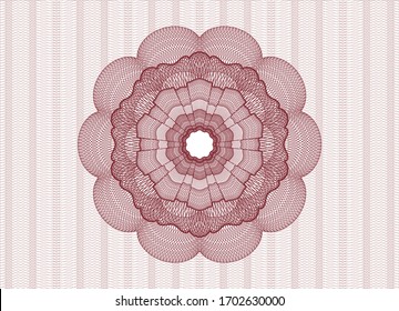 Red rosette (money style emblem). Vector Illustration. Detailed. 