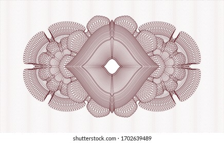 Red rosette (money style emblem). Vector Illustration. Detailed 