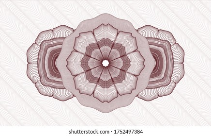 Red rosette or money style emblem. Vector Illustration. Detailed 