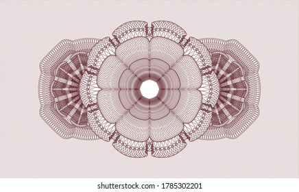 Red rosette (money style emblem). Vector Illustration. Detailed 