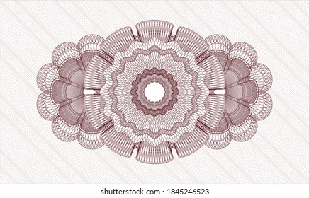 Red rosette or money style emblem. Vector Illustration. Detailed 