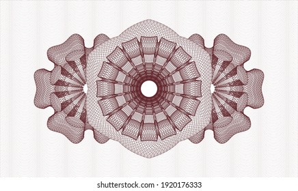 Red rosette (money style emblem). Vector Illustration. Detailed 