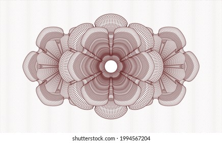 Rosette rojo (emblema del estilo del dinero). Ilustración vectorial. Detallado 