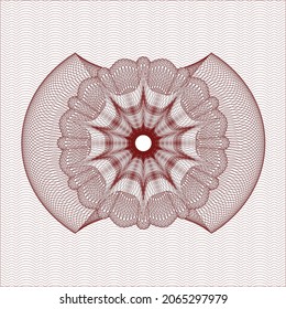 Rosette rojo (emblema del estilo del dinero). Ilustración vectorial. Detallado. 