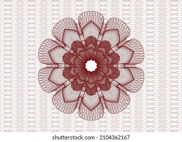 Red rosette (money style emblem). Vector Illustration. Detailed. 