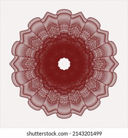 Red rosette (money style emblem). Vector Illustration. Detailed. 